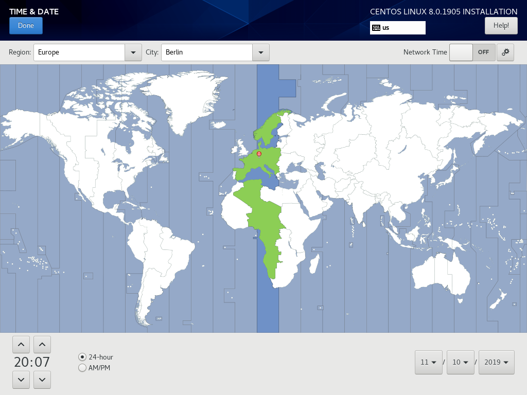 Настройка timezone centos 8